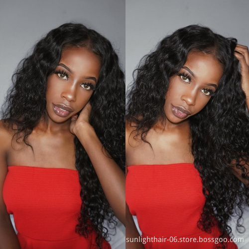 Water Wave Wig Brazilian 4x4 Closure Wig For Women 150 Sunlight Remy Pre Plucked Lace Closure Wig With Baby Hair
